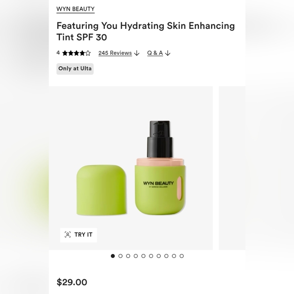 New! Wyn by Serena Williams Tinted Moisturizer SPF- Beige 105 - Picture 2 of 6